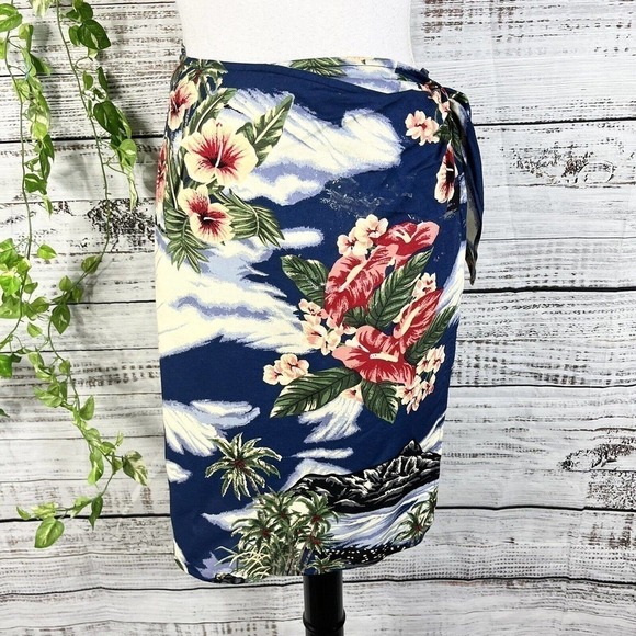 Jones New York Sport Wrap Skirt Plus 18W Hawaiian Tropical Cover Up Sarongs Slim - Picture 1 of 12